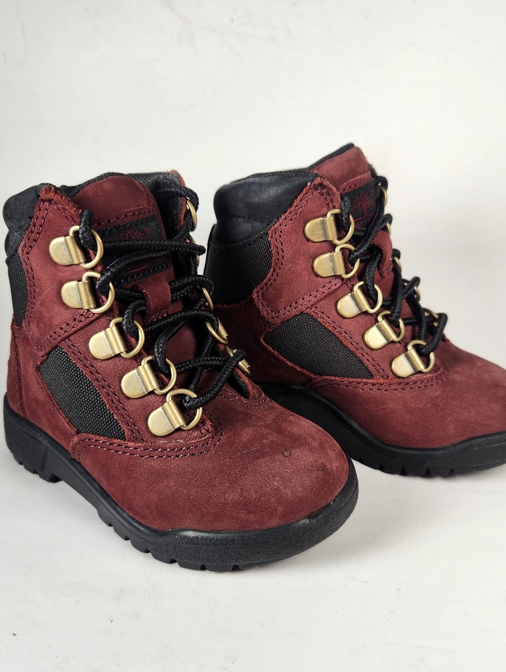 TIMBERLAND Toddler Hiking Boots Size 7 EU 23.5 Red Leather High Top